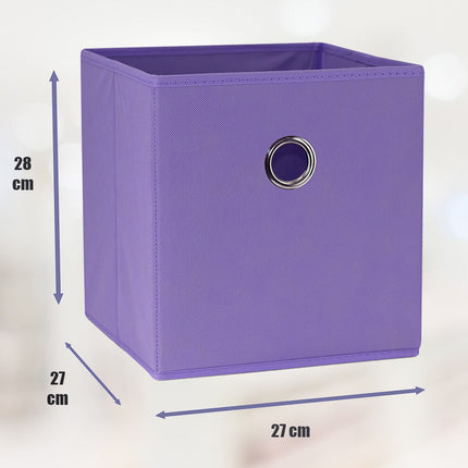 SORTI 27x28x27 CM Light Purple 8-Pack Foldable Storage Cubes - Fabric Bookcase Organizers for Toys and More.