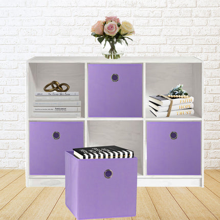 SORTI 27x28x27 CM Light Purple 8-Pack Foldable Storage Cubes - Fabric Bookcase Organizers for Toys and More.