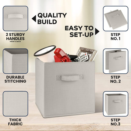 SORTI 27x28x27 CM Light Purple 8-Pack Foldable Storage Cubes - Fabric Bookcase Organizers for Toys and More.