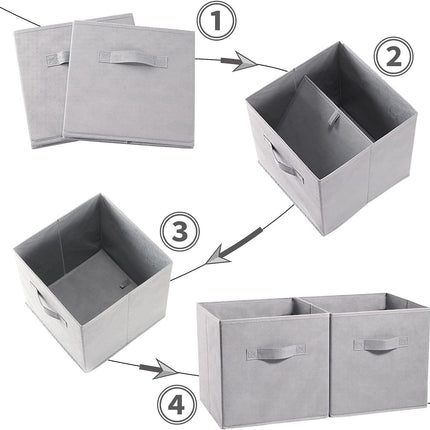 SORTI 27x28x27 CM Light Purple 8-Pack Foldable Storage Cubes - Fabric Bookcase Organizers for Toys and More.