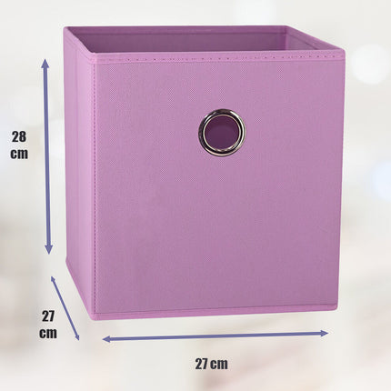 SORTI 27x28x27 CM Light Pink 8-Pack Foldable Storage Cubes - Fabric Bookcase Organizers for Toys and More.