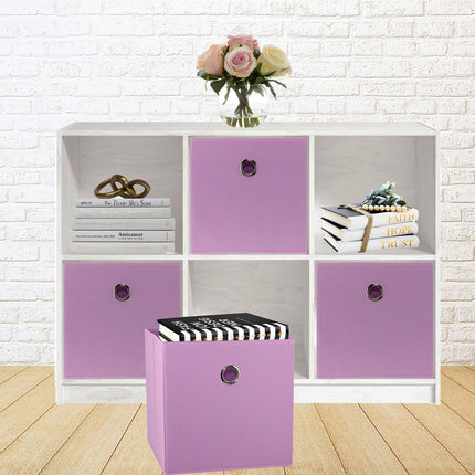 SORTI 27x28x27 CM Light Pink 8-Pack Foldable Storage Cubes - Fabric Bookcase Organizers for Toys and More.