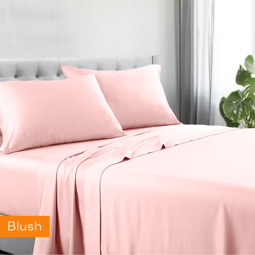1200tc hotel quality cotton rich sheet set mega king blush.