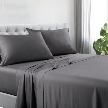 1200tc hotel quality cotton rich sheet set queen charcoal.