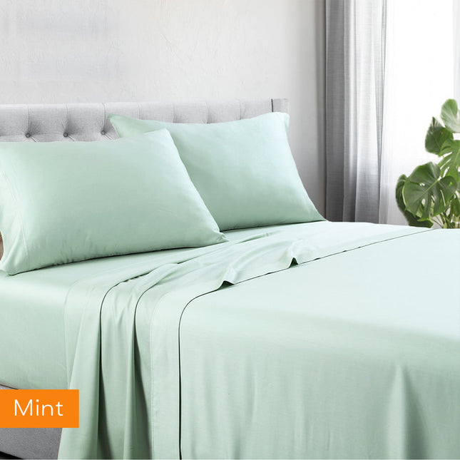 1200tc hotel quality cotton rich sheet set queen mint.