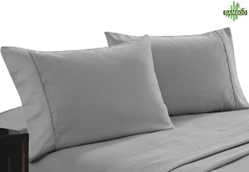 400 thread count bamboo cotton twin pack pillowcase silver.