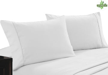 400 thread count bamboo cotton twin pack pillowcase white.