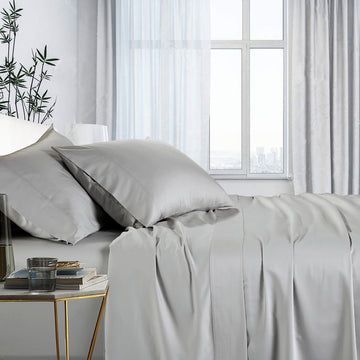1000tc bamboo cotton sheet set king silver.