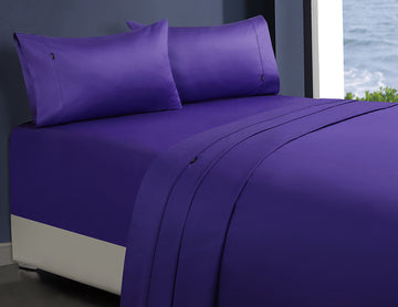 1000tc egyptian cotton 1 fitted sheet and 2 pillowcases queen violet.