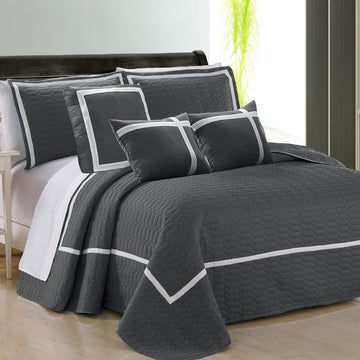 6 piece two tone embossed comforter set king charcoal.