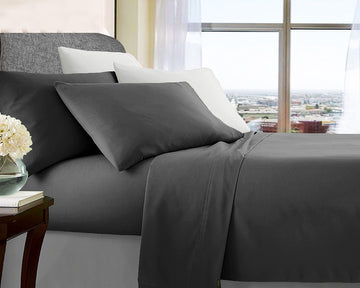 ultra soft microfibre sheet set king single charcoal.