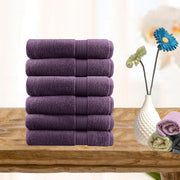 6 piece ultra light cotton face washers in aubergine.