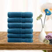 6 piece ultra light cotton face washers in teal.