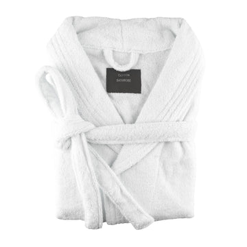 Large /X large egyptian cotton terry toweling bathrobe white.