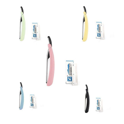 Old Shaver Razor Eyebrow Knife Folding Manual Shaver Holder Home Salon Tool Au - 10PCS Blades.