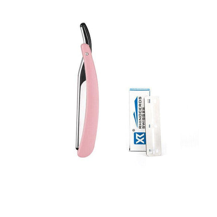 Old Shaver Razor Eyebrow Knife Folding Manual Shaver Holder Home Salon Tool Au - 10PCS Blades.