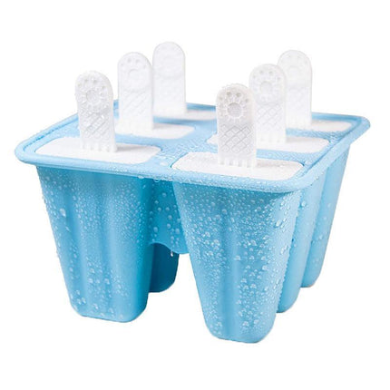 Silicone Ice Cream Mould Block Frozen Molds Icy Pole Jelly Popsicle - Blue-10Grid.