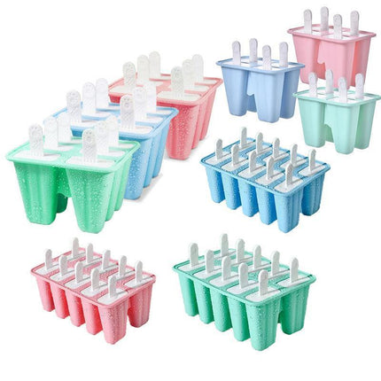 Silicone Ice Cream Mould Block Frozen Molds Icy Pole Jelly Popsicle - Green-10Grid.