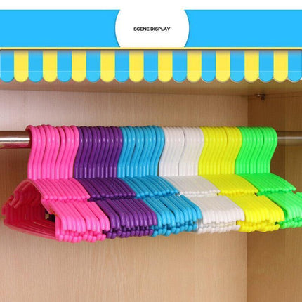 10pcs Small Plastic Clothes Hangers Mini Coat Hanger Set for Wardrobe Storage - Green.
