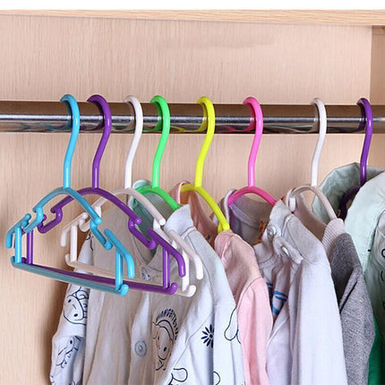 10pcs Small Plastic Clothes Hangers Mini Coat Hanger Set for Wardrobe Storage - Purple.