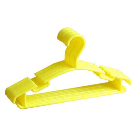 10pcs Small Plastic Clothes Hangers Mini Coat Hanger Set for Wardrobe Storage - Yellow.