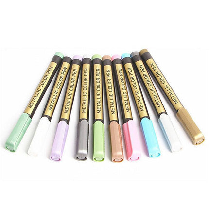10Pcs/Set Waterproof  Paint Pens for Art on Metal Glass & Rock.