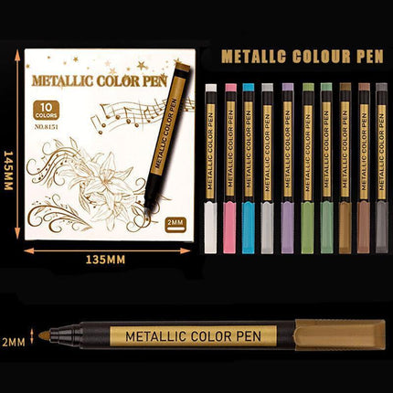 10Pcs/Set Waterproof  Paint Pens for Art on Metal Glass & Rock.
