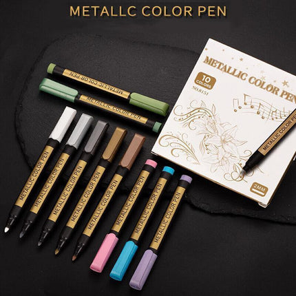 10Pcs/Set Waterproof  Paint Pens for Art on Metal Glass & Rock.