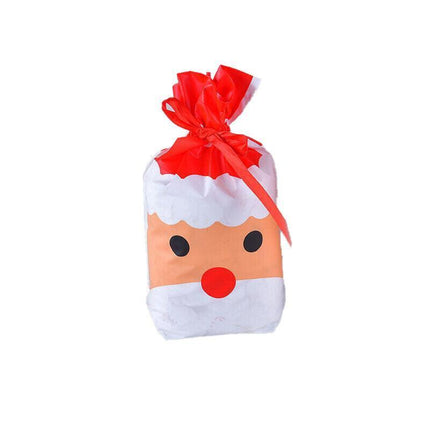 10pcs Christmas Candy Bags Gift Treat Drawstring Pouches Biscuit Cookie Packaging - 10Pcs Bag-Merry Christmas.