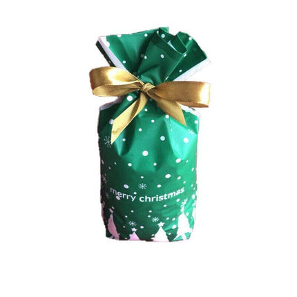 10pcs Christmas Candy Bags Gift Treat Drawstring Pouches Biscuit Cookie Packaging - 10Pcs Bag-Merry Christmas.
