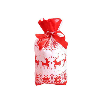 10pcs Christmas Candy Bags Gift Treat Drawstring Pouches Biscuit Cookie Packaging - 10Pcs Bag-Merry Christmas.