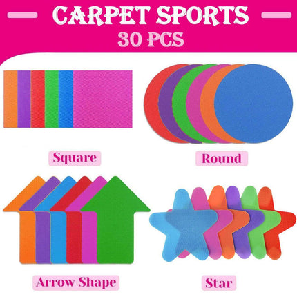 Classroom Sit Dots Carpet Spot Markers 30pcs Circles Stars Arrows Teaching Tool - Arrow.