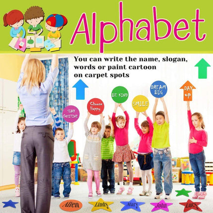 Classroom Sit Dots Carpet Spot Markers 30pcs Circles Stars Arrows Teaching Tool - Arrow.
