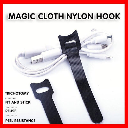 10/20/50PCS Reusable Hook and Loop Cable Ties Nylon Wire Cord Strap Organizer - 150 mm* 10 PCS.