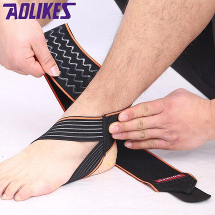 Aolikes Ankle Brace Support Compression Elastic Foot Wrap Protector Sport Au - Orange 1 Unit.