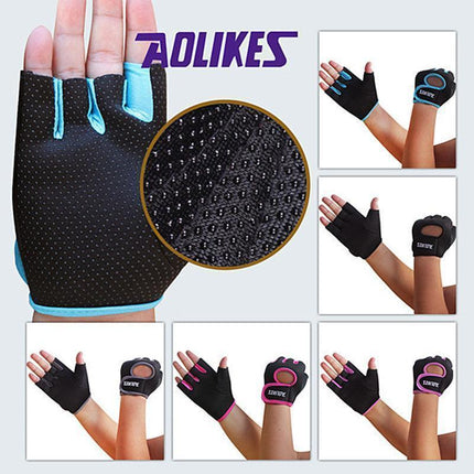 S Size Sports Gloves Weight Lifting Exercise Training Workout Bike Riding Men Women - Black+Pink.