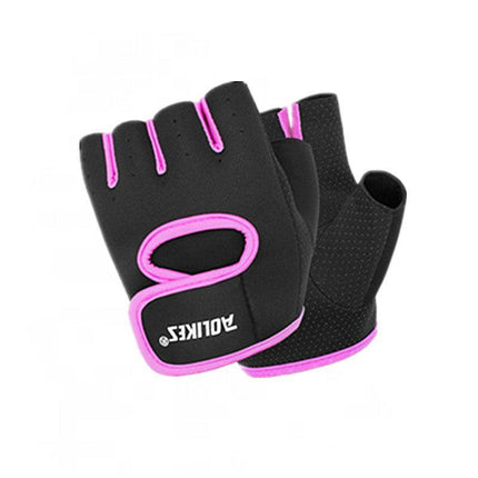 L Size Aolikes Sports Gloves Weight Lifting Exercise Training Workout Bike Riding - Black+Grey.