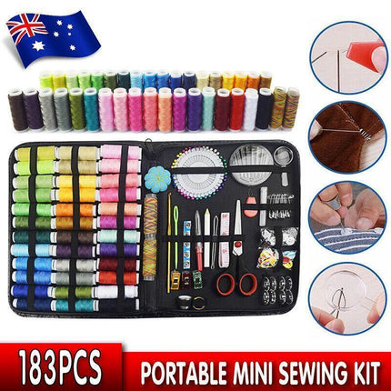 Sewing Kit 183Pcs Portable Mini Premium Travel Home Beginner Emergency.