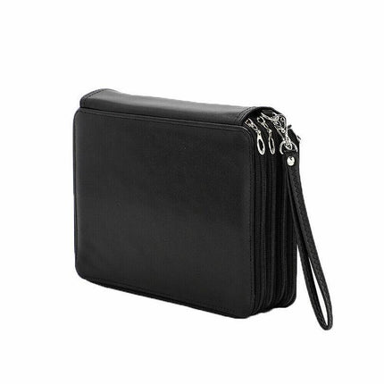 168 Slots Large Capacity Pencil Case Foldable Pen Bag Make Up Storage Organizer - Purple.