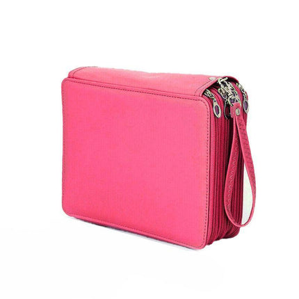168 Slots Large Capacity Pencil Case Foldable Pen Bag Make Up Storage Organizer - Purple.