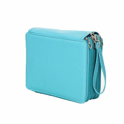 168 Slots Large Capacity Pencil Case Foldable Pen Bag Make Up Storage Organizer - Rose Red.