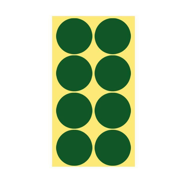 8/13/25/50mm Colour Sticker Dots Adhesive Round Labels Circular Scrapbooking Green - 50mm 8 Dots - 1 Sheet.