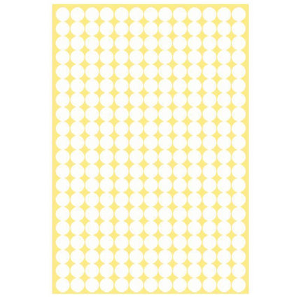 8/13/25/50mm Colour Sticker Dots Adhesive Round Labels Circular Scrapbooking White - 8mm 260 Dots - 1 Sheet.