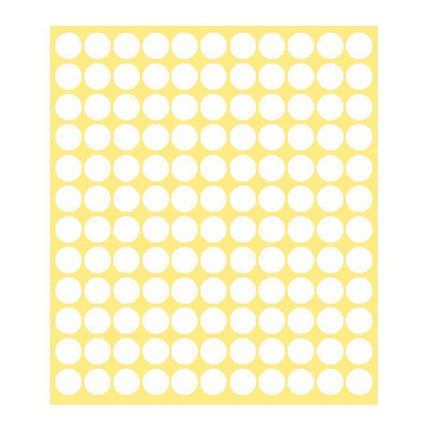 8/13/25/50mm Colour Sticker Dots Adhesive Round Labels Circular Scrapbooking White - 8mm 260 Dots - 1 Sheet.