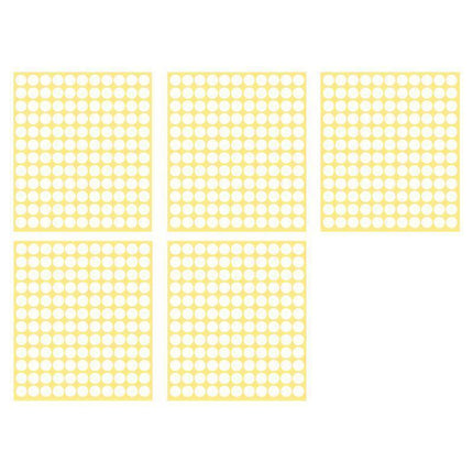 8/13/25/50mm Colour Sticker Dots Adhesive Round Labels Circular Scrapbooking White - 8mm 260 Dots - 1 Sheet.