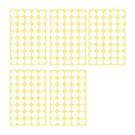 8/13/25/50mm Colour Sticker Dots Adhesive Round Labels Circular Scrapbooking White - 8mm 260 Dots - 1 Sheet.