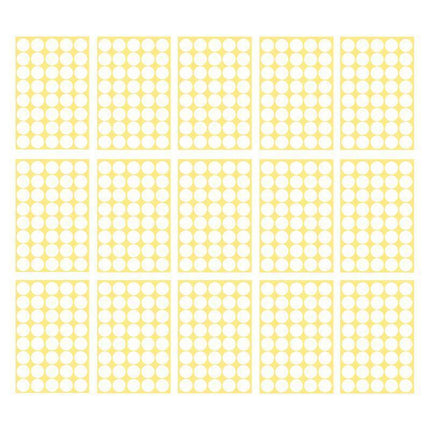 8/13/25/50mm Colour Sticker Dots Adhesive Round Labels Circular Scrapbooking White - 8mm 260 Dots - 1 Sheet.