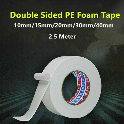Double Sided White Pe Foam Sticky Tape Mounting Diy Craft Strong Adhesive 2.5M - 30mm*2.5m.