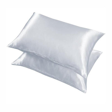 2 Pack Satin Pillowcases Luxury Soft Cushion Covers Bedroom Home Decor - Light Orange.