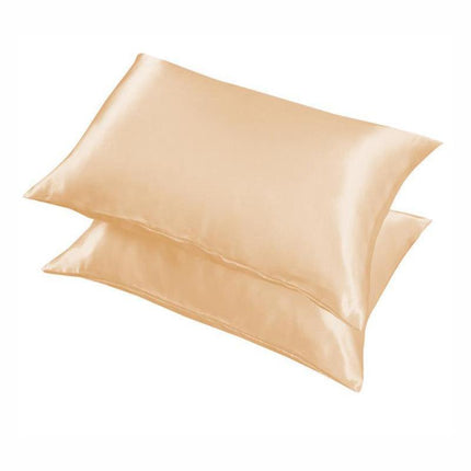 2 Pack Satin Pillowcases Luxury Soft Cushion Covers Bedroom Home Decor - Silver.